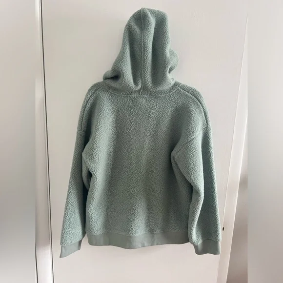 Madewell Green Fleece Hooded Zip-Up Jacket NWT Size M - Picture 3 of 3